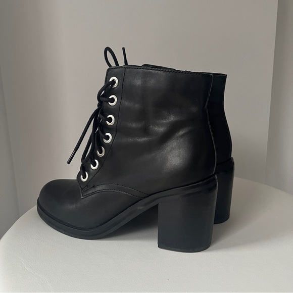 Aldo - Black Lace Up Bootie Boot - Picture 2 of 5